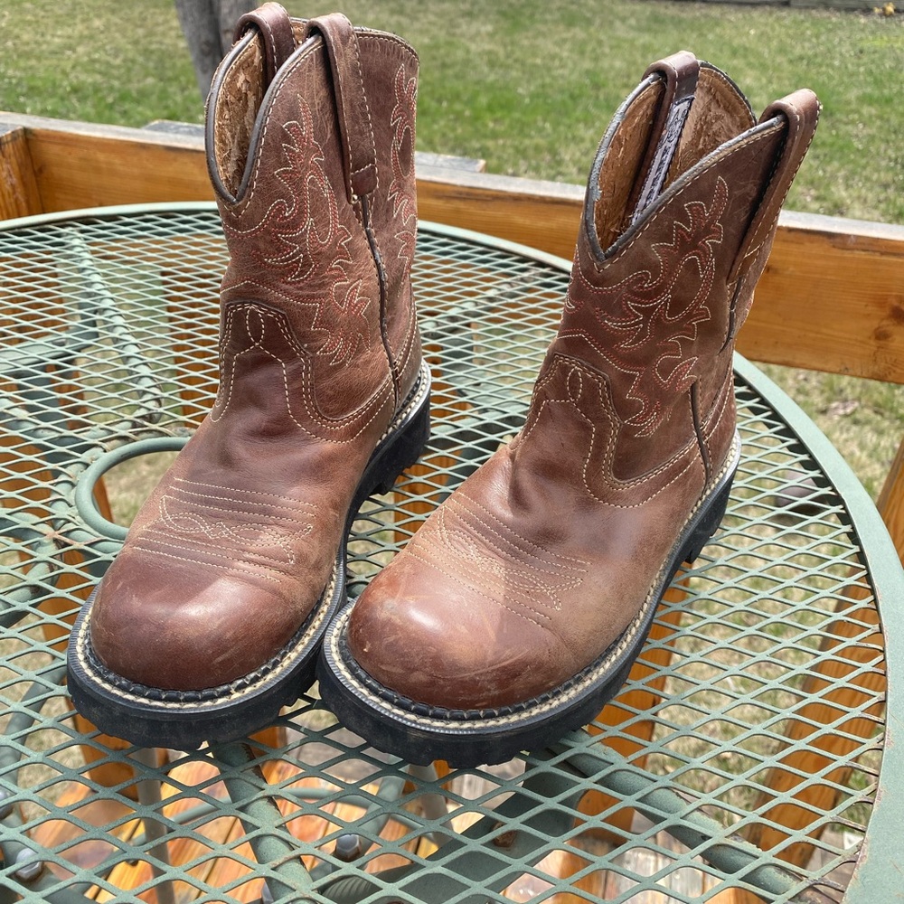 Brown Leather Cowboy Boots 7.5B